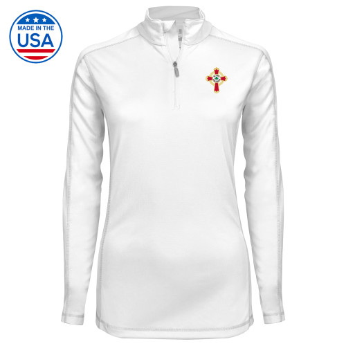  Syntrel Womens White Interlock 1/4 Zip - Court of Honour