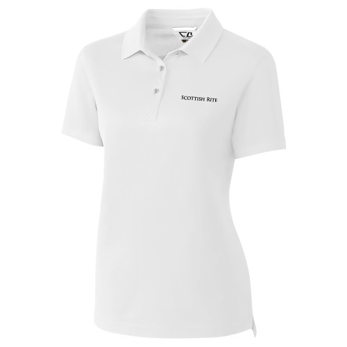  C&B Womens White Advantage Polo - Scottish Rite Wordmark