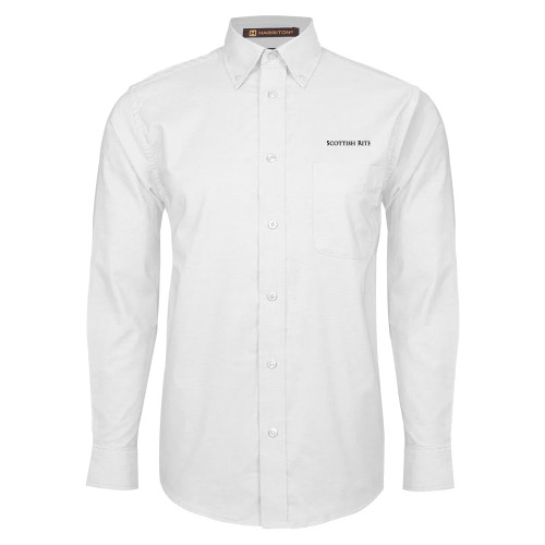  White Oxford Long Sleeve Shirt - Scottish Rite Wordmark