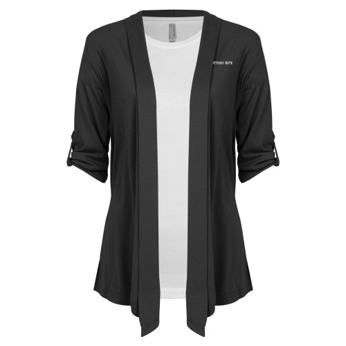  Womens Grey Drape Front Cardigan Sweater - Scottish Rite Wordmark