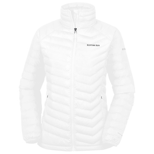  Columbia Womens White Powder Lite Jacket - Scottish Rite Wordmark