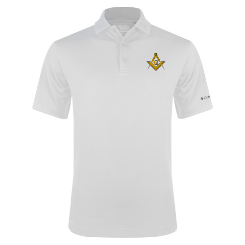  Columbia White Omni Wick Drive Polo - G Compass Logo