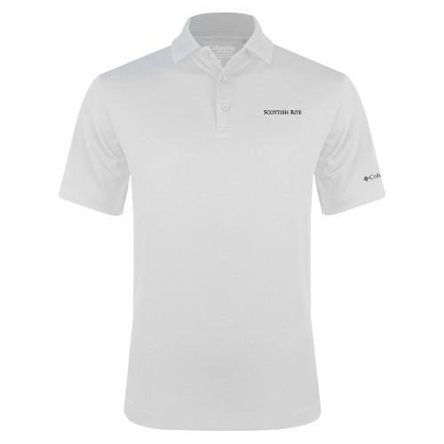  Columbia White Omni Wick Drive Polo - Scottish Rite Wordmark