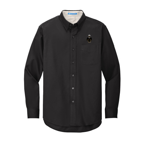  Black Twill Button Down Long Sleeve - 33 Deus Meumque Jus