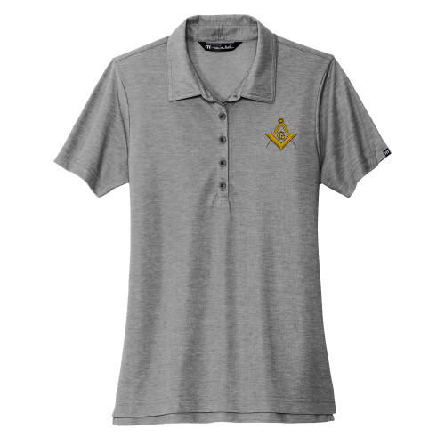  TravisMathew Womens Grey Heather Oceanside Polo - G Compass Logo