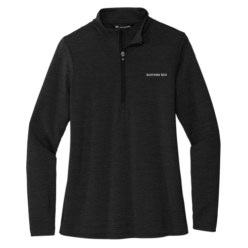  TravisMathew Womens Black Crestview 1/4 Zip - Scottish Rite Wordmark