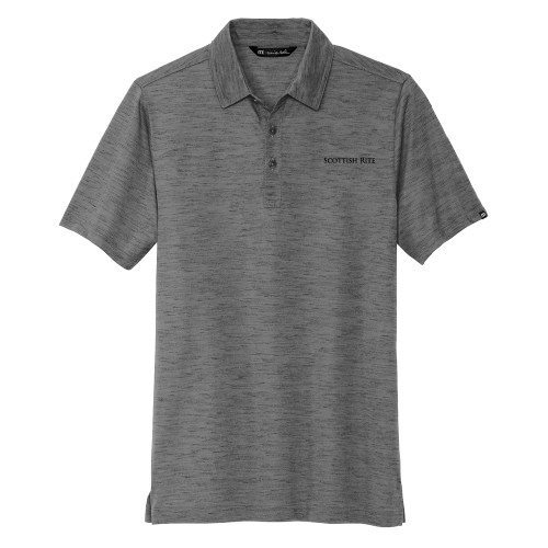  TravisMathew Dark Grey Auckland Slub Polo - Scottish Rite Wordmark
