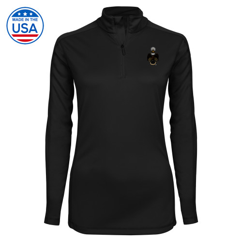  Syntrel Womens Black Interlock 1/4 Zip - 33 Deus Meumque Jus