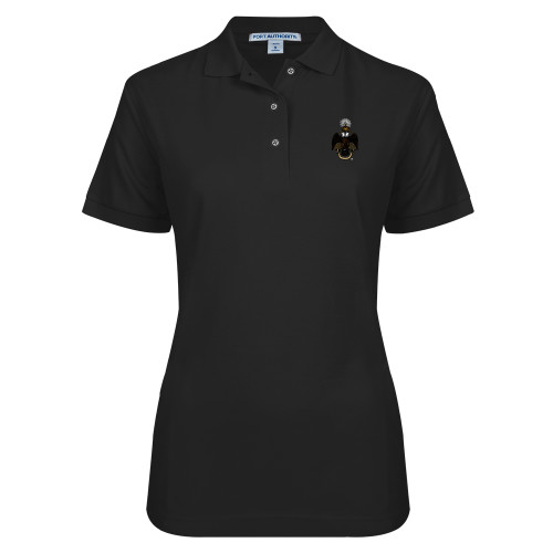  Womens Silk Touch Black Pique Polo - 33 Deus Meumque Jus