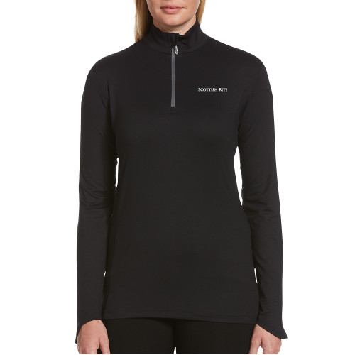  Callaway Womens Black 1/4 Zip Pullover - Scottish Rite Wordmark
