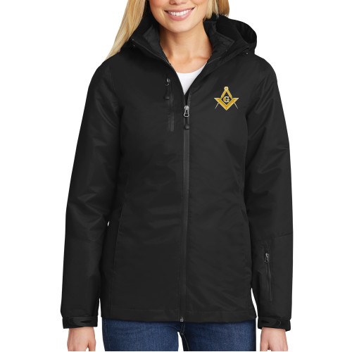  Womens Black Vortex Waterproof 3 in 1 Jacket - G Compass Logo