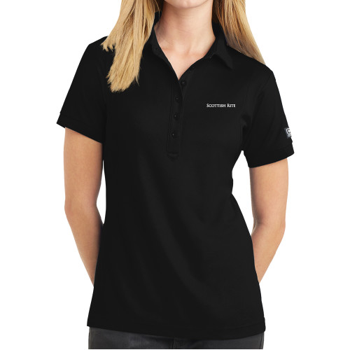  OGIO Womens Black Jewel Polo - Scottish Rite Wordmark