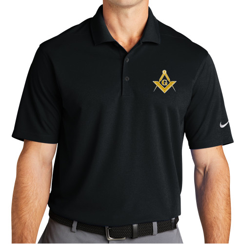  Nike Black Dri Fit Micro Pique 2.0 Polo - G Compass Logo