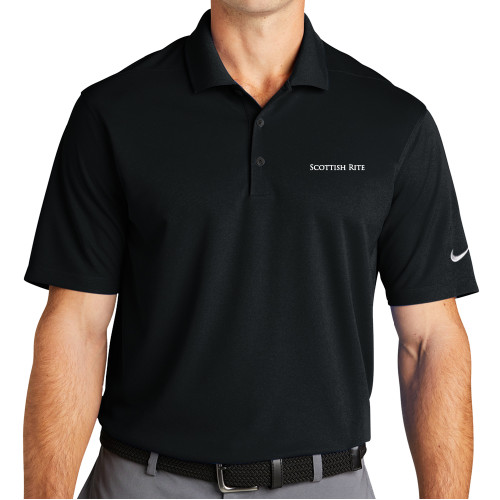  Nike Black Dri Fit Micro Pique 2.0 Polo - Scottish Rite Wordmark