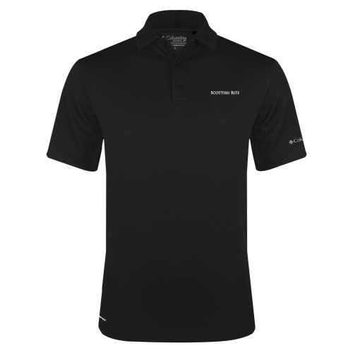 Columbia Black Omni Wick Drive Polo - Scottish Rite Wordmark