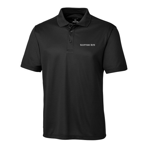  C&B Black Clique Ice Pique Polo - Scottish Rite Wordmark