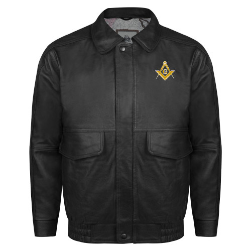  Black Buffed Bomber Jacket - G Compass Logo