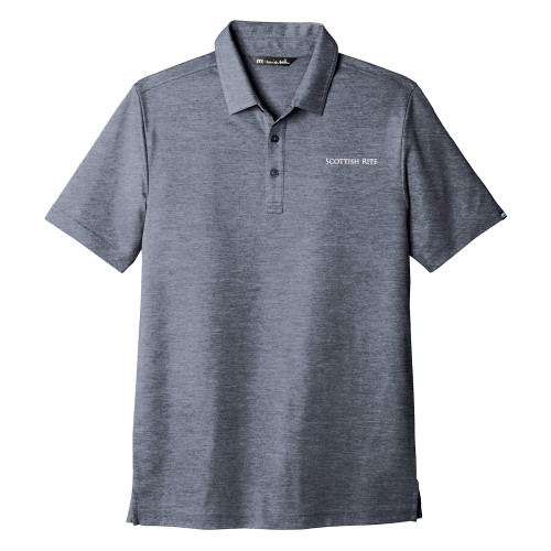  TravisMathew Navy Oceanside Heather Polo - Scottish Rite Wordmark