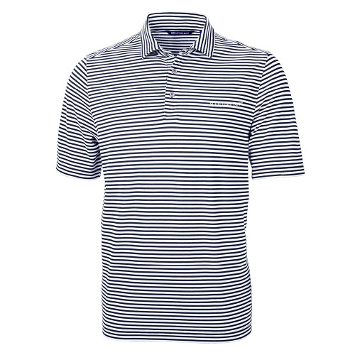  C&B Navy Virtue Eco Pique Stripe Polo - Scottish Rite Wordmark