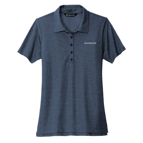  TravisMathew Womens Navy Heather Oceanside Polo - Scottish Rite Wordmark