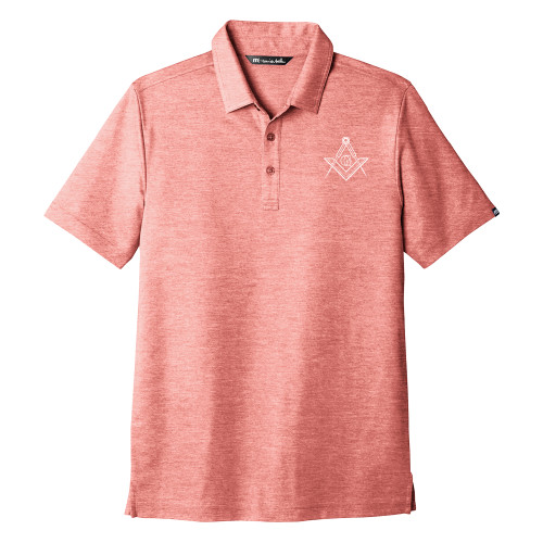  TravisMathew Red Oceanside Heather Polo - G Compass Logo