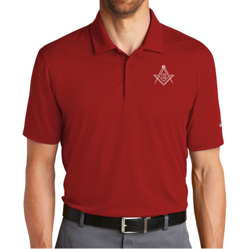  Nike Red Dri Fit Legacy Polo - G Compass Logo