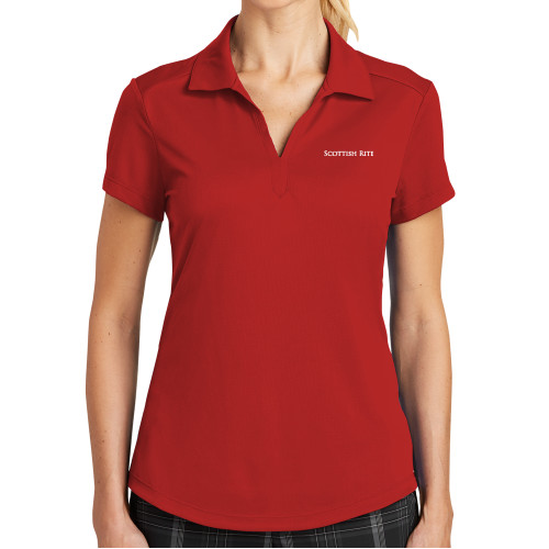  Nike Womens Red Dri Fit Legacy Polo - Scottish Rite Wordmark