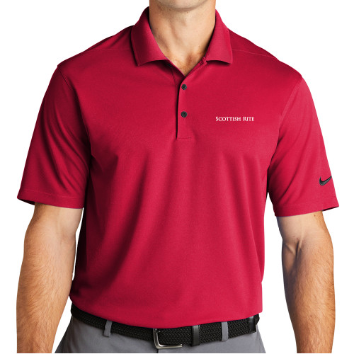  Nike Red Dri Fit Micro Pique 2.0 Polo - Scottish Rite Wordmark