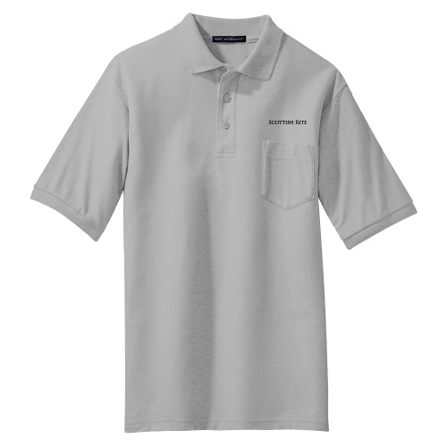 Main Image for  Grey Silk Touch Polo w/ Pocket