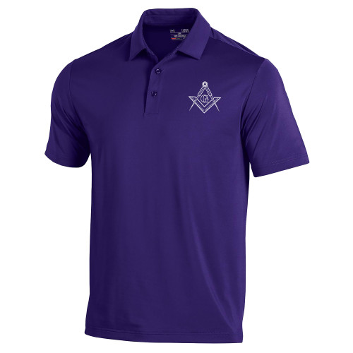  Under Armour Purple Performance Polo - G Compass Logo