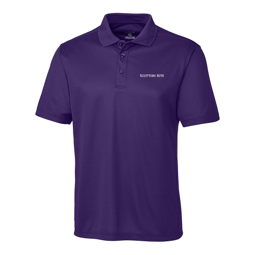  C&B Purple Clique Ice Pique Polo - Scottish Rite Wordmark