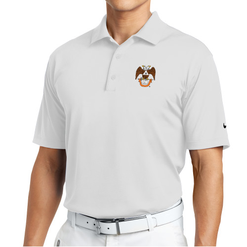  Nike White Tech Basic Dri Fit Polo - 32 Spes Mea in Deo