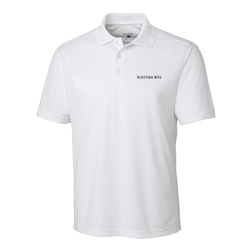  C&B White Clique Ice Pique Polo - Scottish Rite Wordmark