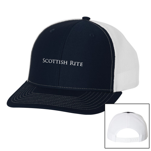  Richardson Navy/White Trucker Hat - Scottish Rite Wordmark