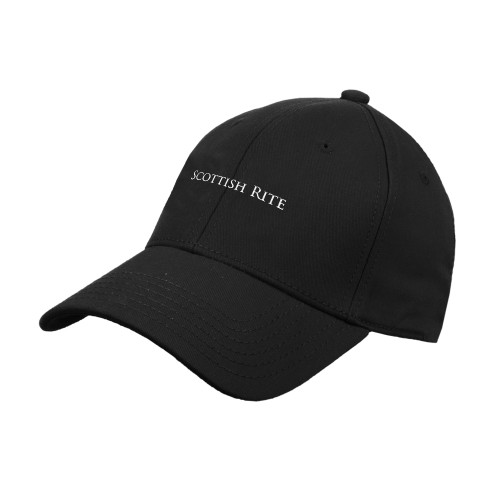  Black Structured Adjustable Pro Style Hat - Scottish Rite Wordmark