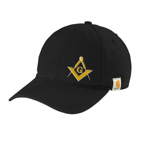  Carhartt Black Cotton Adjustable Canvas Hat - G Compass Logo