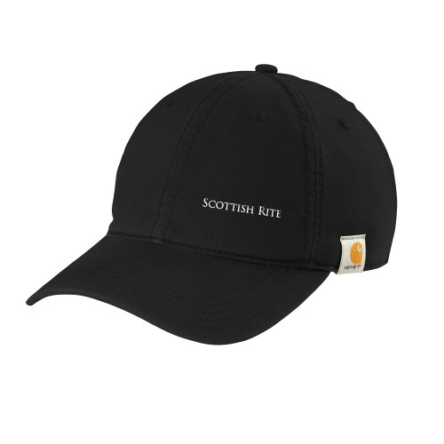  Carhartt Black Cotton Adjustable Canvas Hat - Scottish Rite Wordmark