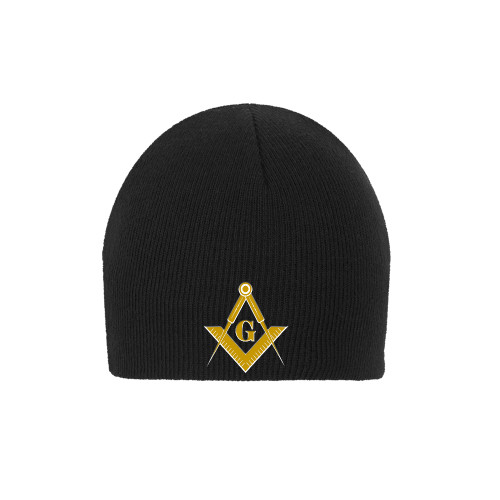  Black Knit Beanie - G Compass Logo