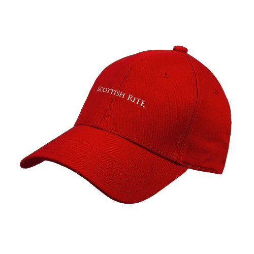  Red Structured Adjustable Pro Style Hat - Scottish Rite Wordmark