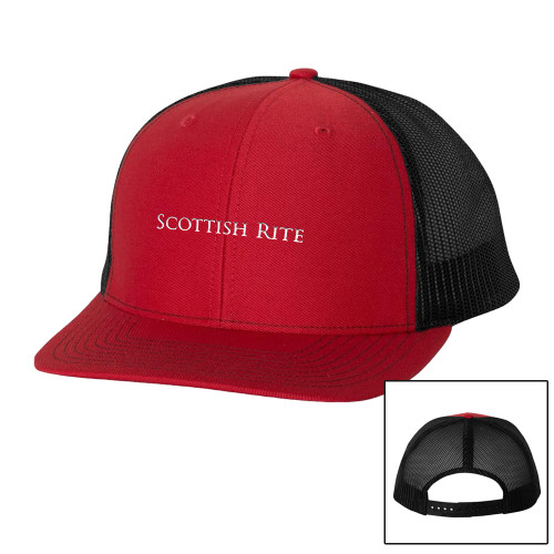  Richardson Red/Black Trucker Hat - Scottish Rite Wordmark