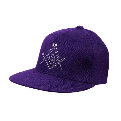  Purple Twill Flat Bill Snapback Hat - G Compass Logo