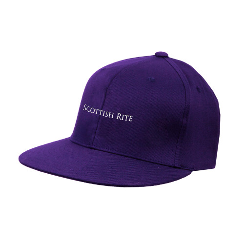  Purple Twill Flat Bill Snapback Hat - Scottish Rite Wordmark