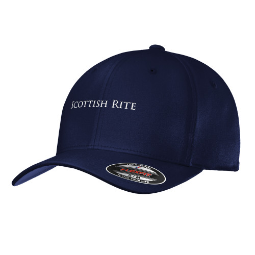  Navy Flexfit Structured Low Profile Hat - Scottish Rite Wordmark