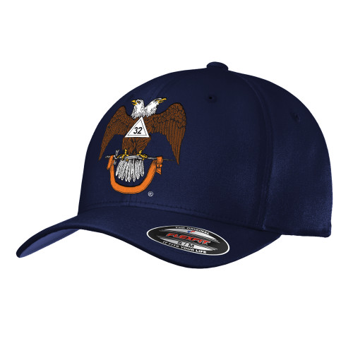  Navy Flexfit Structured Low Profile Hat - 32 Spes Mea in Deo