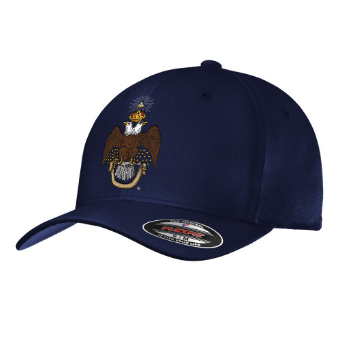  Navy Flexfit Structured Low Profile Hat - 33 Deus Meumque Jus