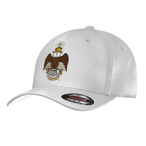  White Flexfit Structured Low Profile Hat - 33 Deus Meumque Jus