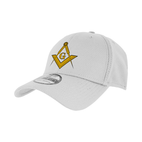  New Era White Diamond Era 39Thirty Stretch Fit Hat - G Compass Logo