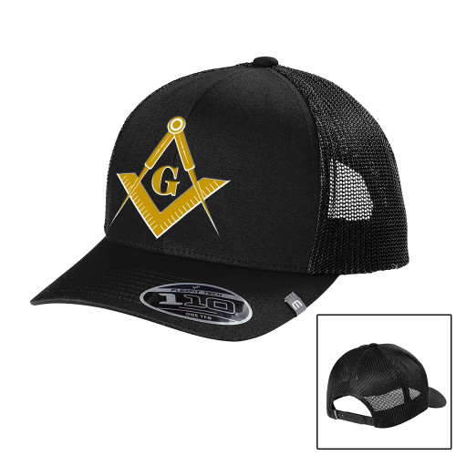  TravisMathew Black Trucker Cap - G Compass Logo