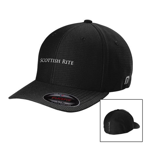  TravisMathew Black Flexback Cap - Scottish Rite Wordmark