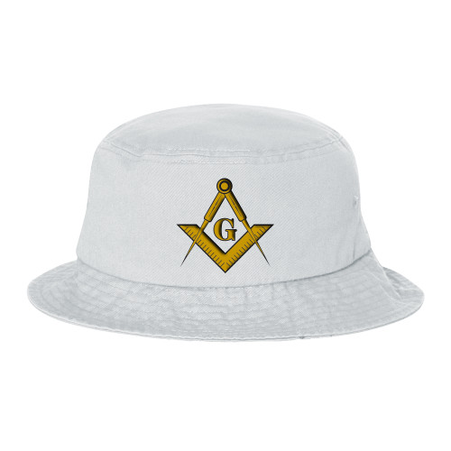 Sportsman White Bucket Hat - G Compass Logo